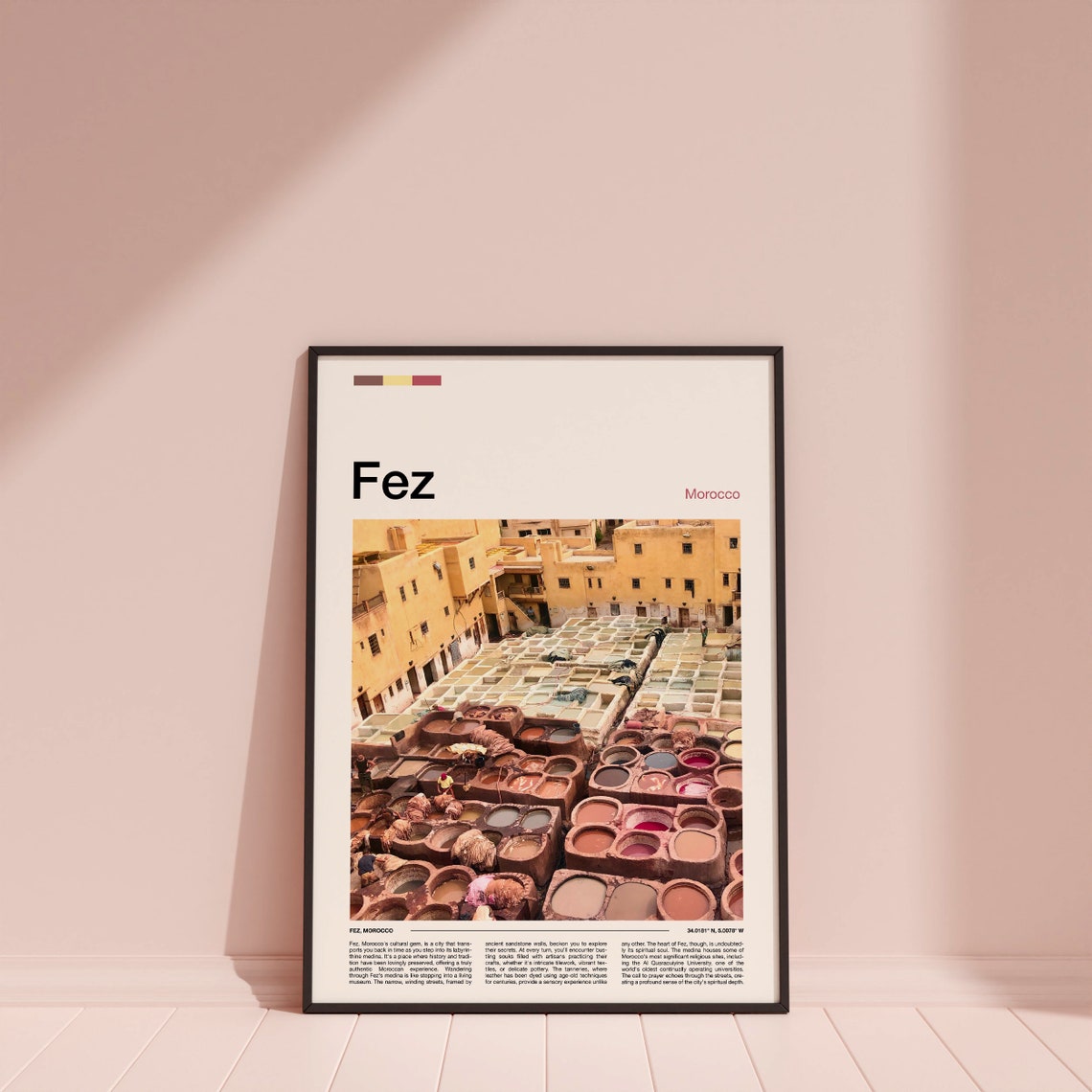 Fez Morocco Tannery Dye Vats Old Medina Craftsmanship Art Poster - Image 3