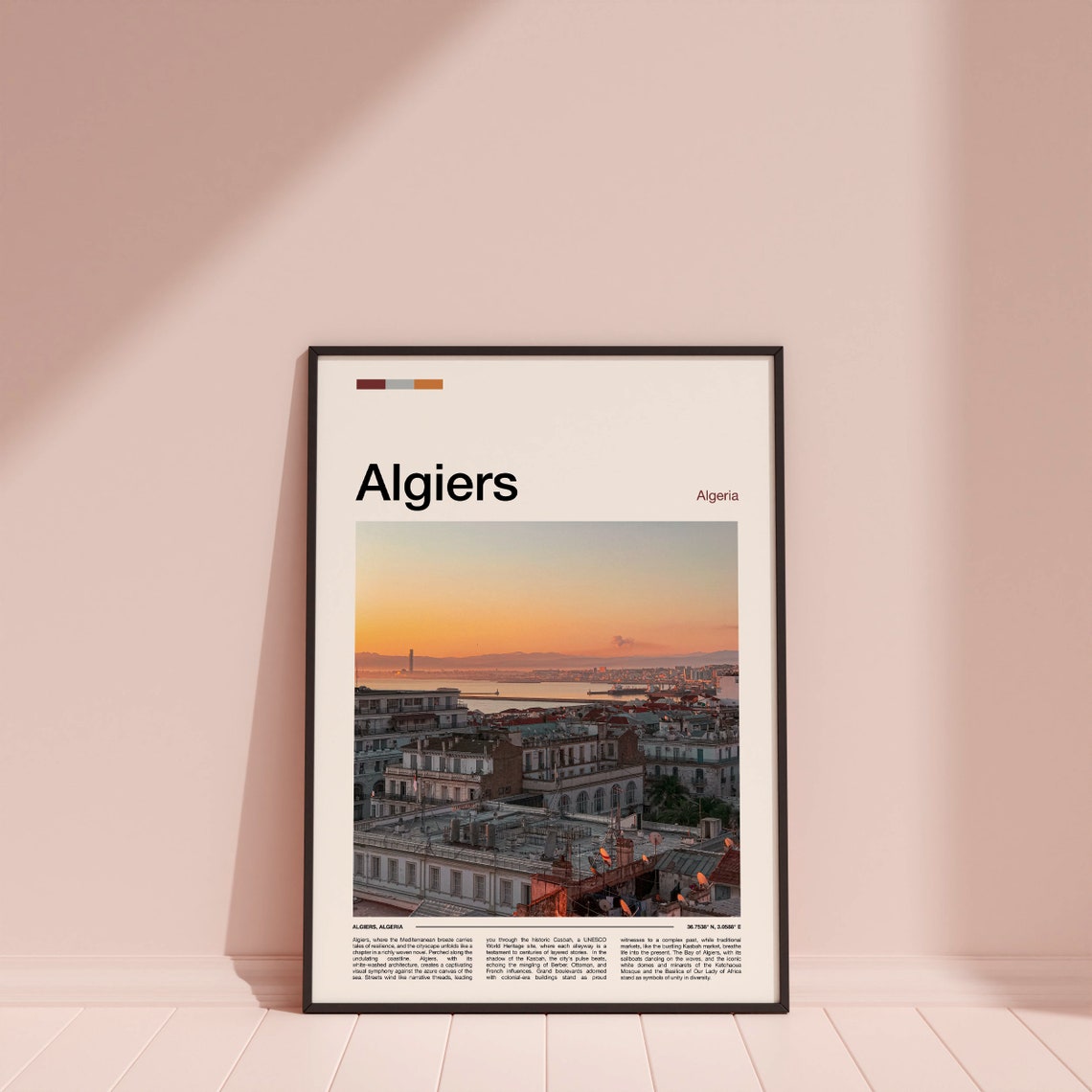 Algiers Algeria Sunset Rooftops Harbor Cityscape Photography Poster - Image 4