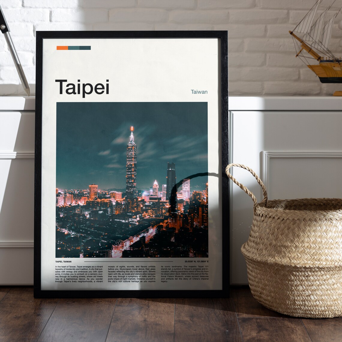Taipei Taiwan Night City Skyline Taipei 101 Tower Lights Poster - Image 5