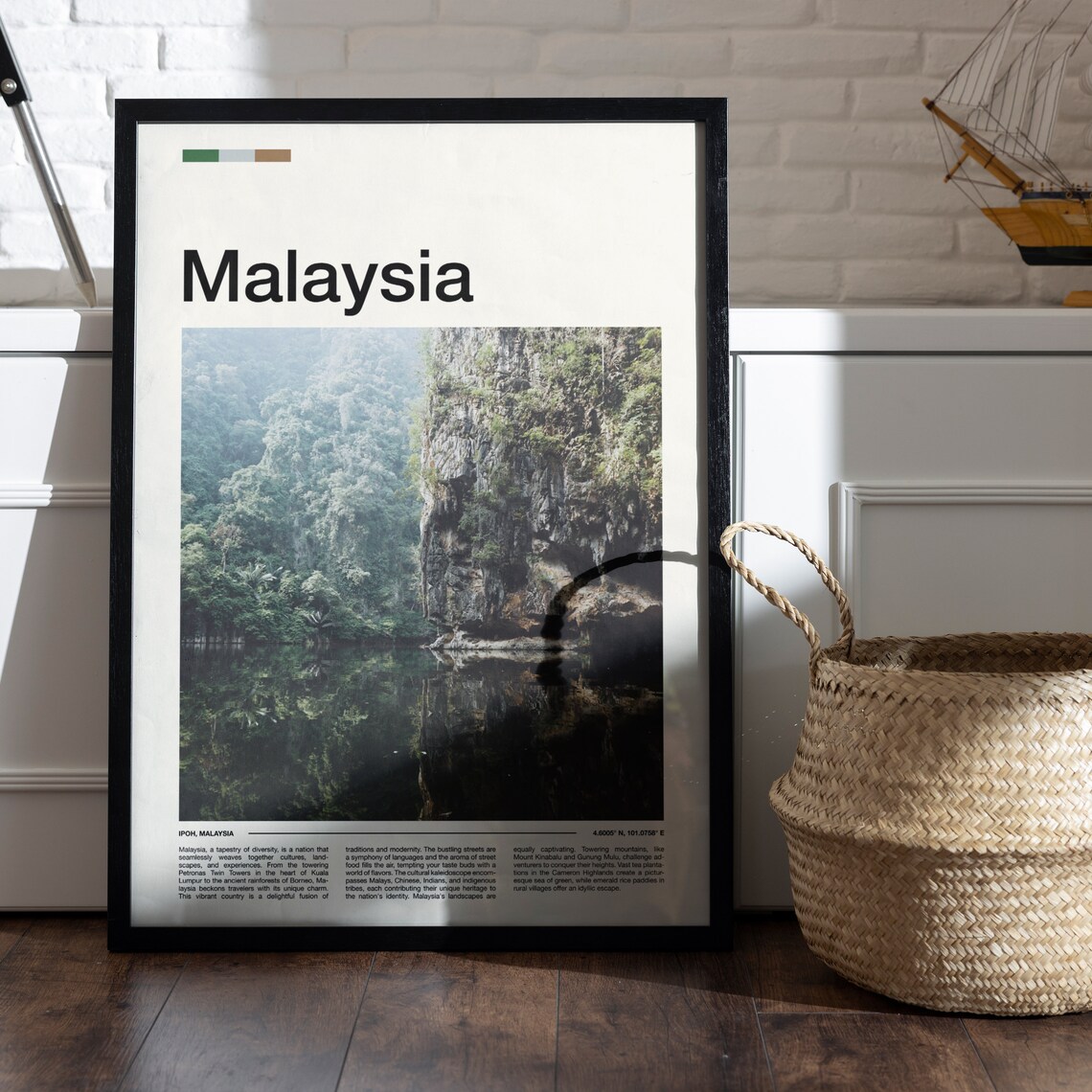 Malaysia Ipoh Jungle Gorge Mirror Water Tropical Forest Poster - Image 5