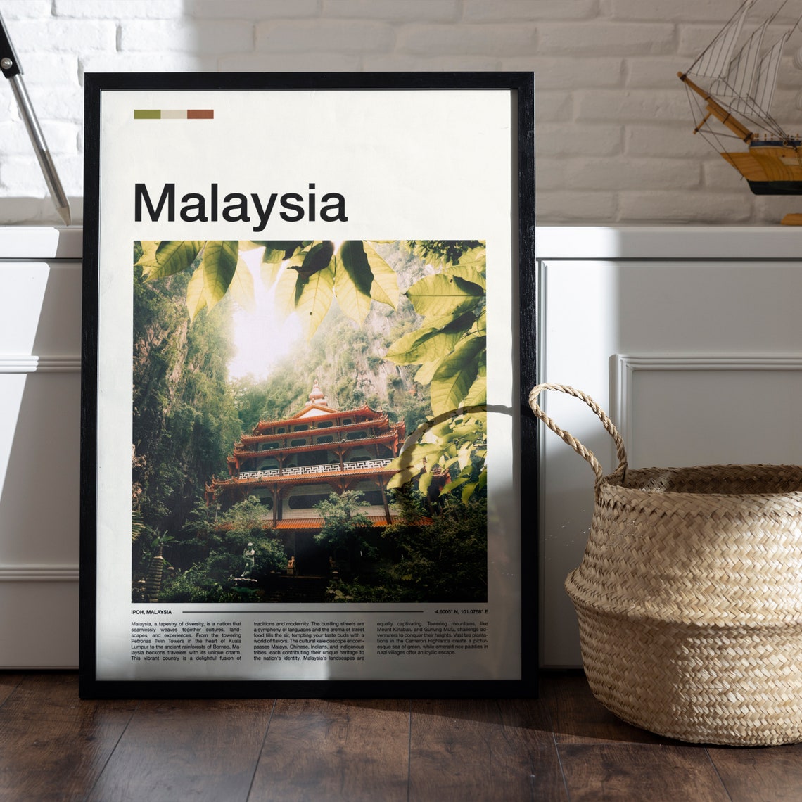 Malaysia Ipoh Chinese Temple Pagoda Jungle Canopy Heritage Poster - Image 5