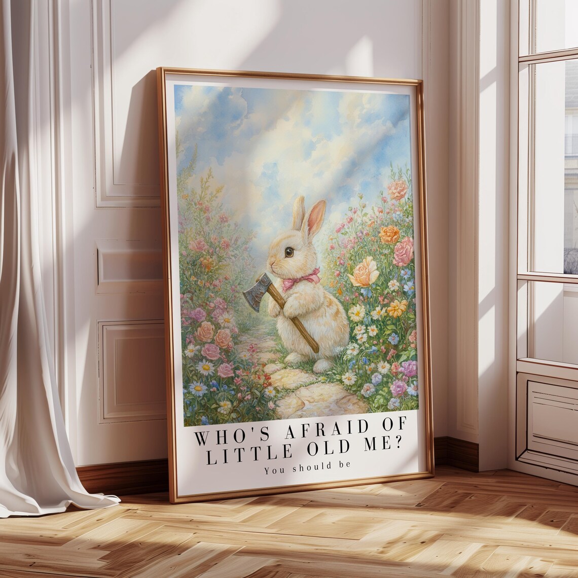 Who's Afraid of Little Old Me? Bunny Watercolor Art Print