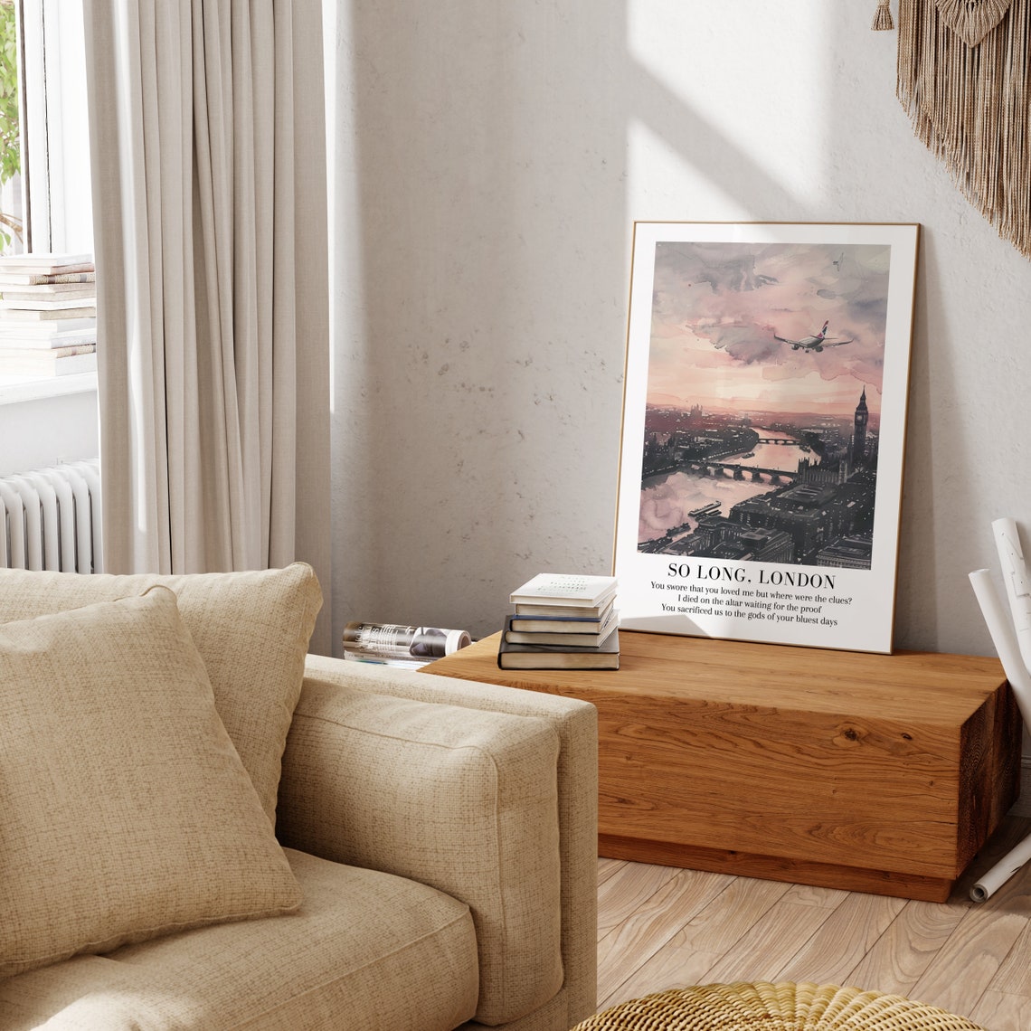 Taylor Swift So Long London Big Ben Lyric Skyline Watercolor Poster - Image 2