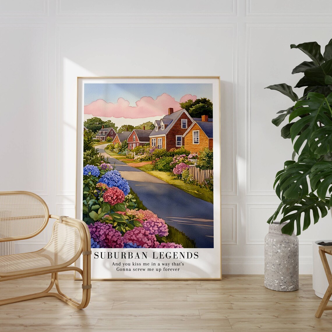 Taylor Swift Suburban Legends Hydrangea Street Watercolor Poster - Image 3