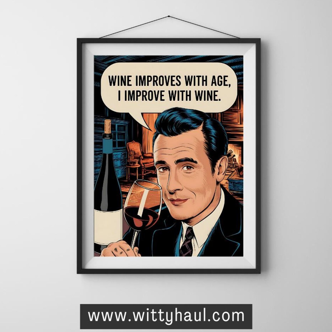 Wine Poster, Funny Kitchen Wall Art Print