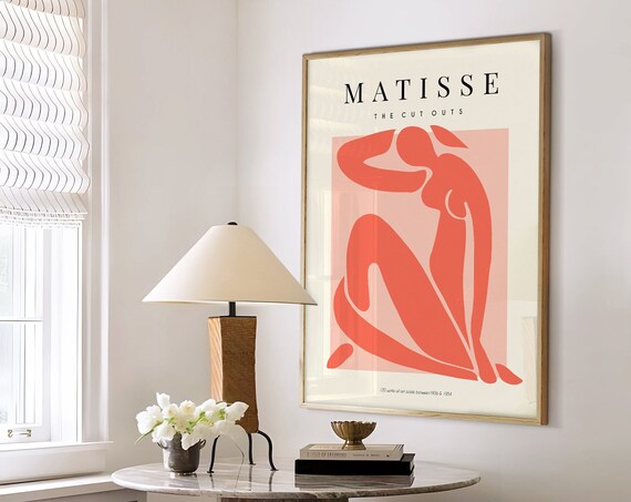 Henri Matisse The Cut Outs Coral Woman Figure Bold Art Poster