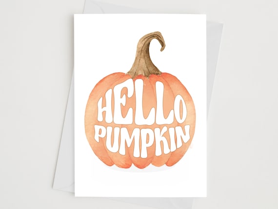 Hello Pumpkin Fall Autumn Greeting Card