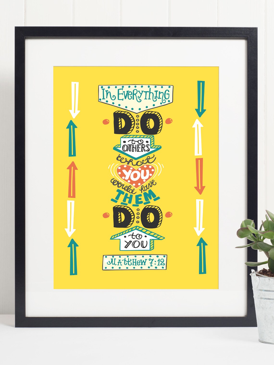 Matthew 7:12 Do Unto Others Scripture Art Print