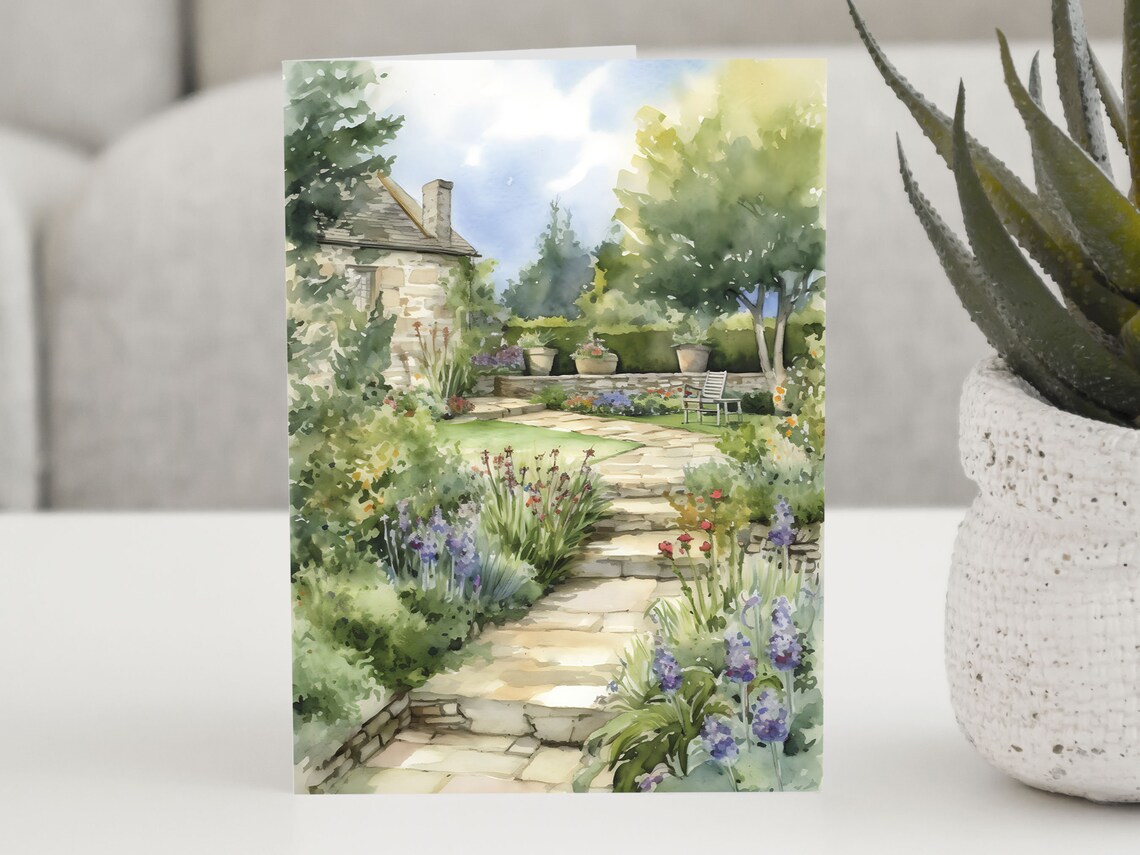 English Country Garden, Watercolour Illustration Art Print