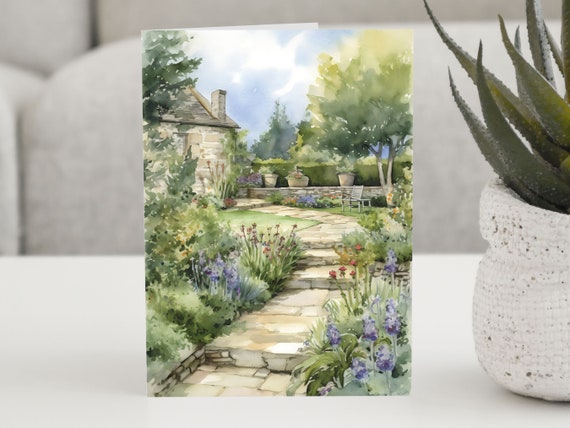 English Country Garden, Watercolour Illustration Art Print
