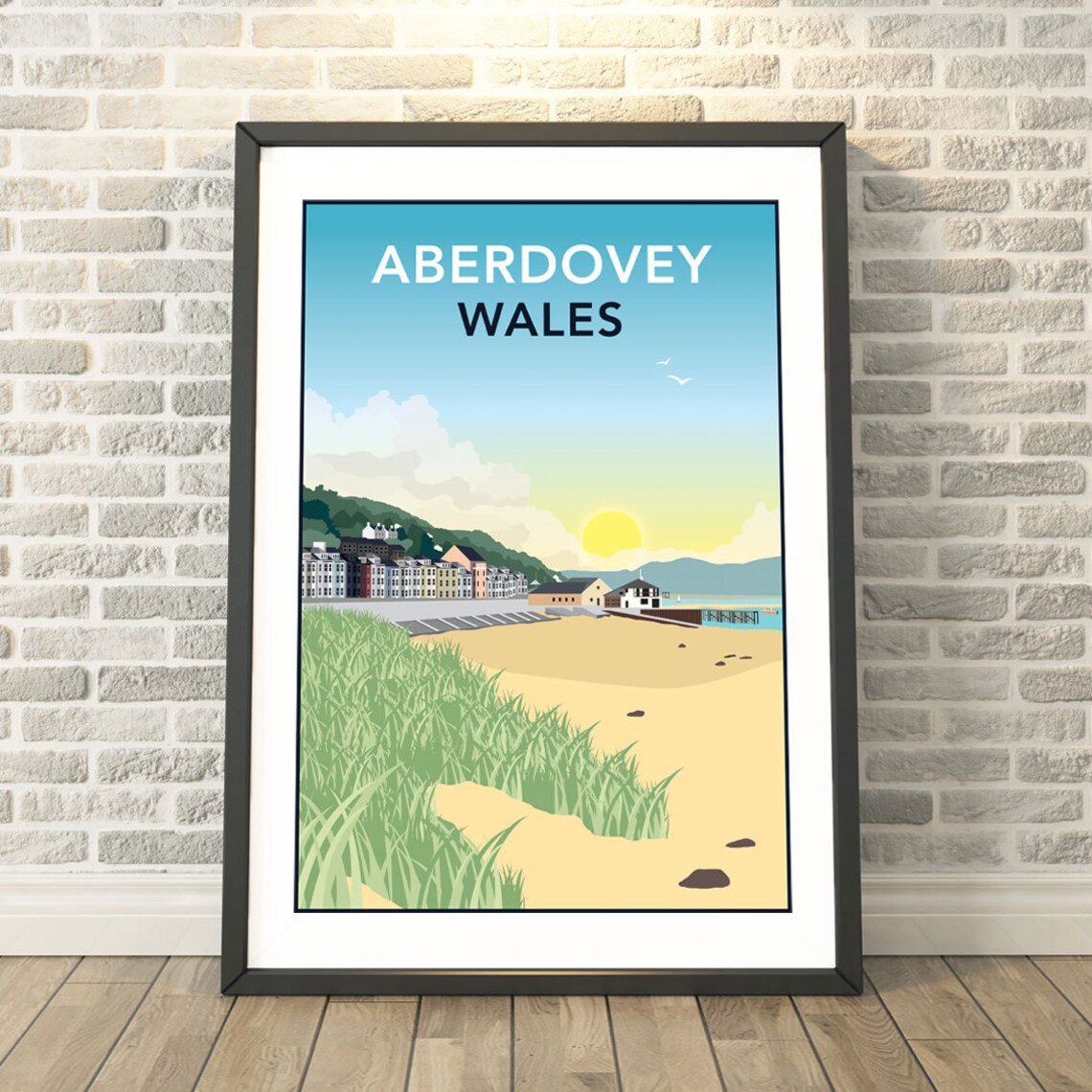 Aberdovey Wales Travel Poster, Memory Capture