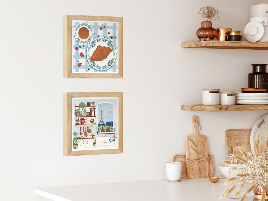 Paris Roofs Vintage French Kitchen Poster, Travel Poster - Image 3