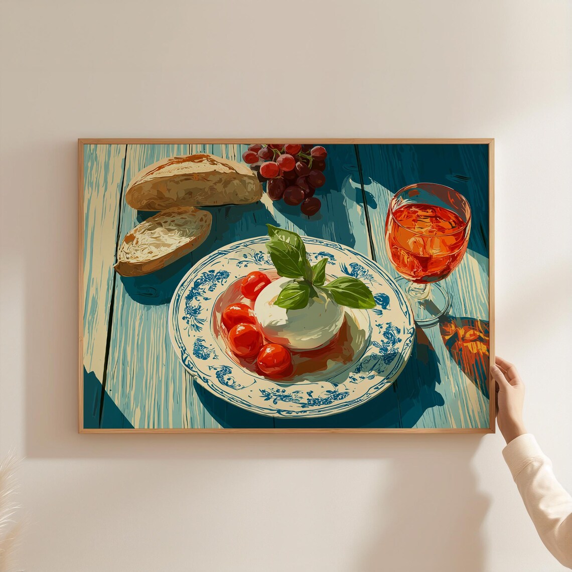 Mediterranean Food Art Print, Coastal Kitchen Decor