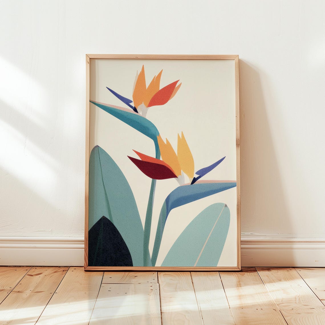 Bird of Paradise Tropical Flower Minimalist Botanical Wall Art