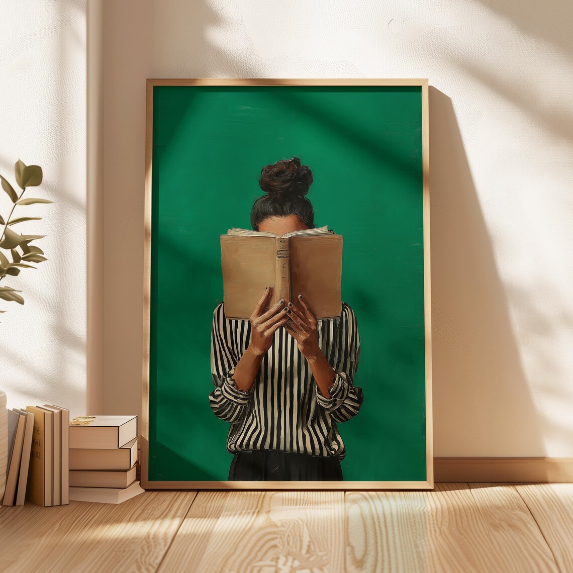 Bookish Afrocentric Black Woman Reading, Literary Poster