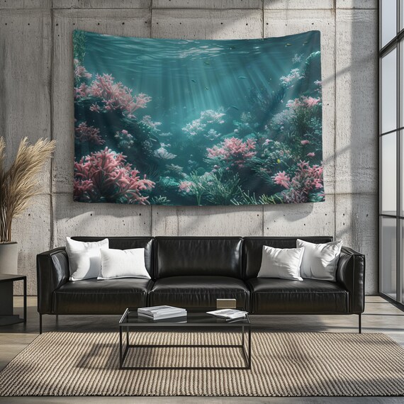 Oceanic Depths Tapestry Wall Boho Fabric Hanging For Bedroom Dorm Or Living Room