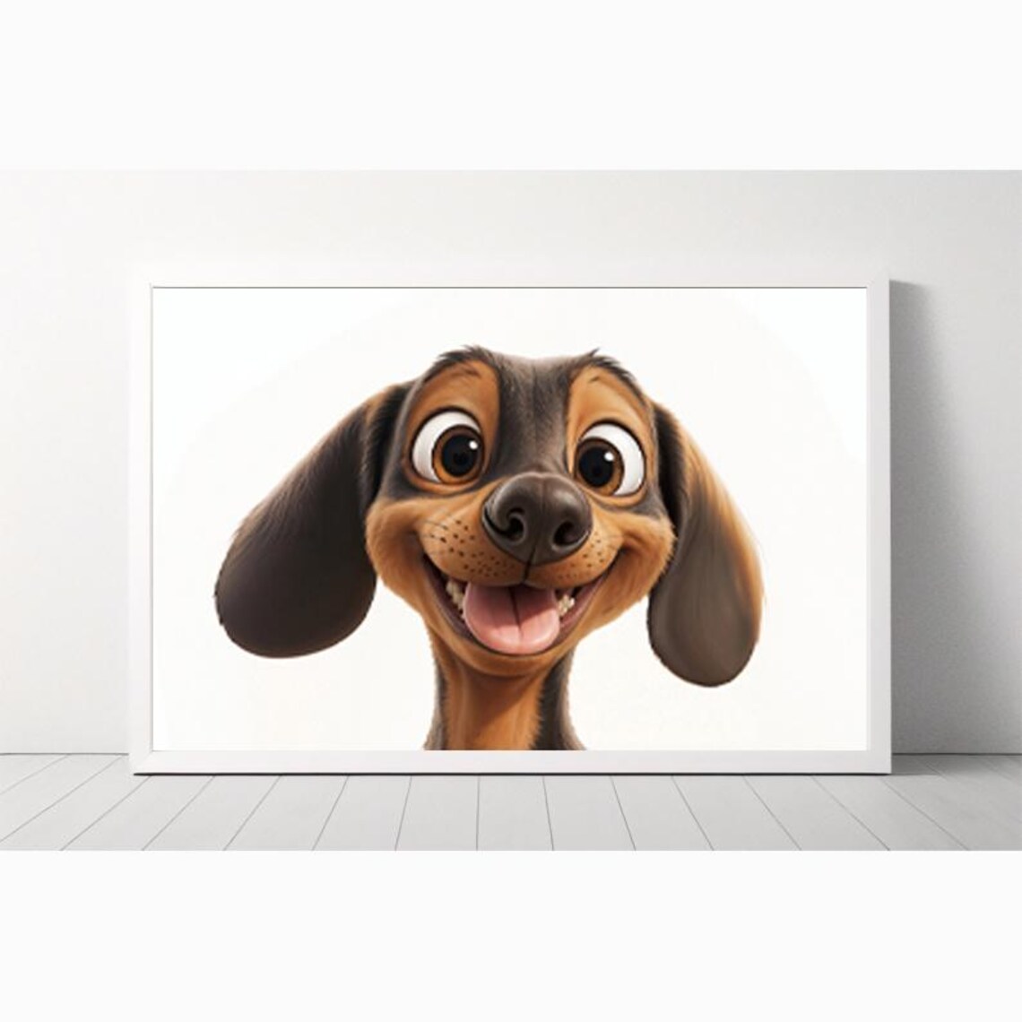 Smiling Dachshund Puppy with Long Floppy Ears Nursery Poster - Image 4
