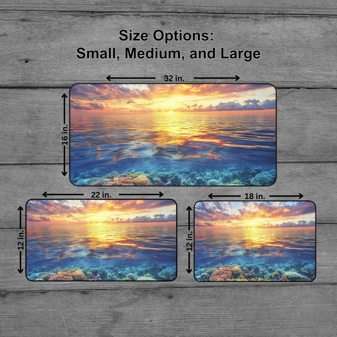 Ocean Sunset Coral Reef Mousepad Non Slip Desk Mat For Home Office Gaming And Writing Vibrant Large Mouse Pad In Multiple Sizes - Image 5
