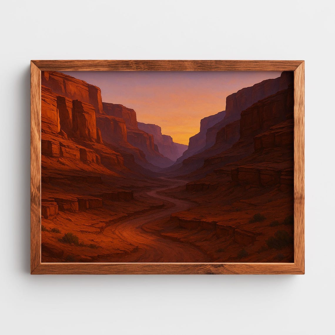 Desert Canyon Sunset Glow Rustic Southwestern Landscape Art Poster