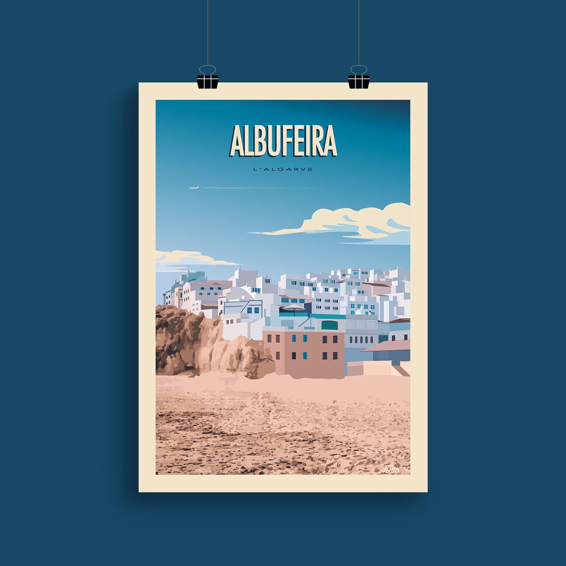 Albuferira Travel Poster Algarve Poster Vintage Poster South Of Portugal - Image 2