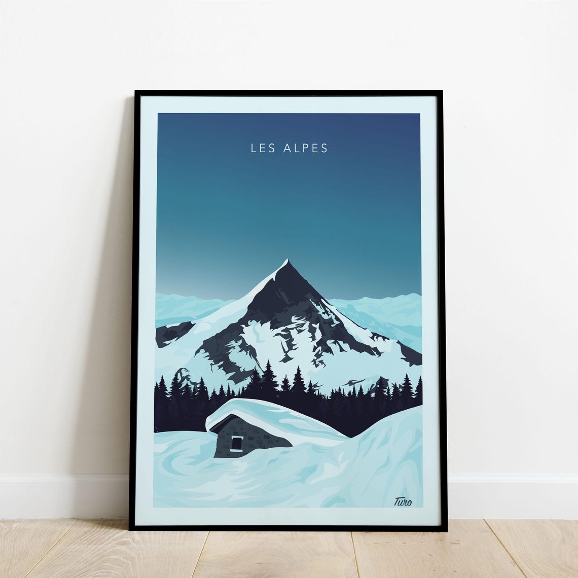 The Alps Travel Poster Ski Chairlift Travel Poster Vintage Poster Mountains Winter Sports