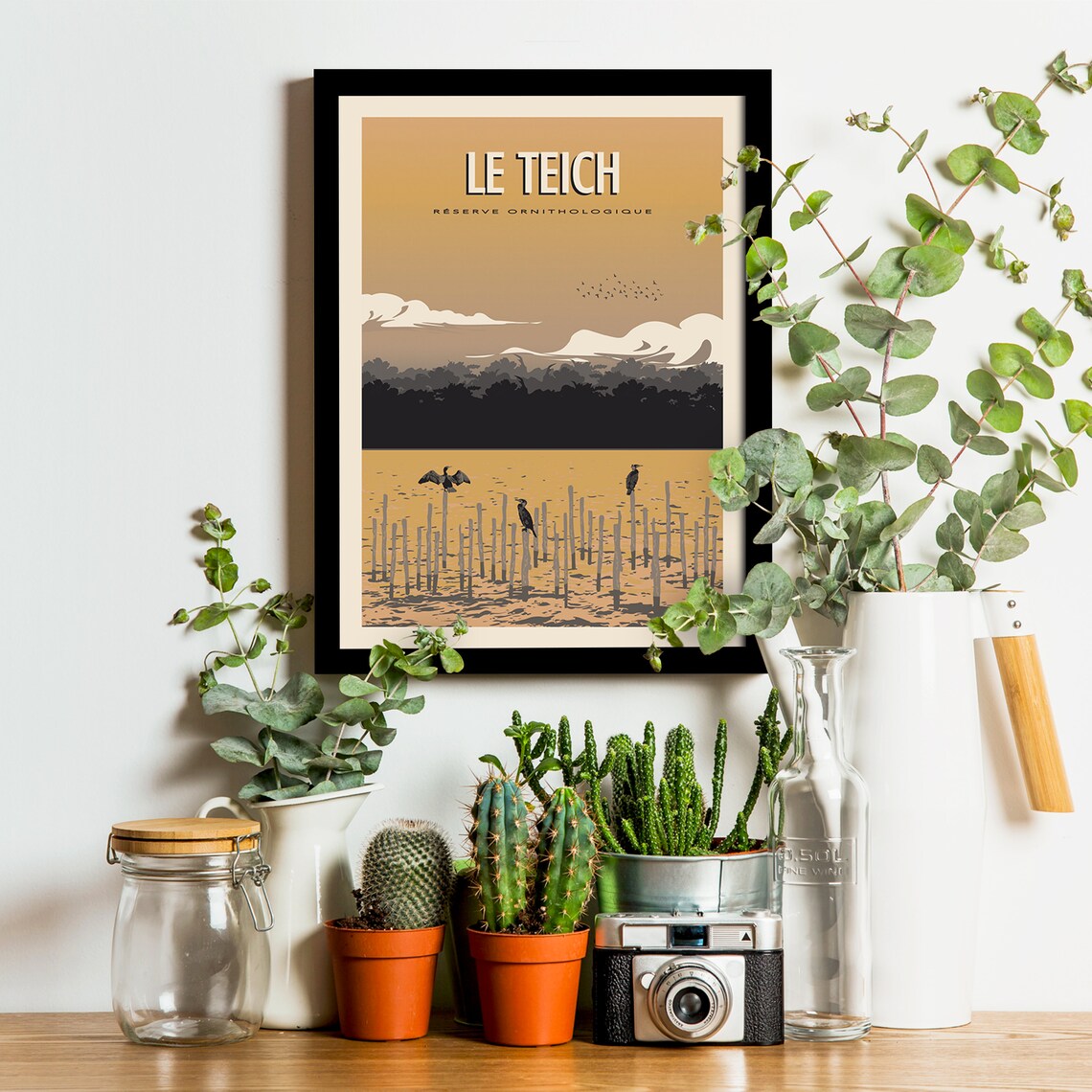 Le Teich Ornithological Reserve Birds France Vintage Travel Poster - Image 3
