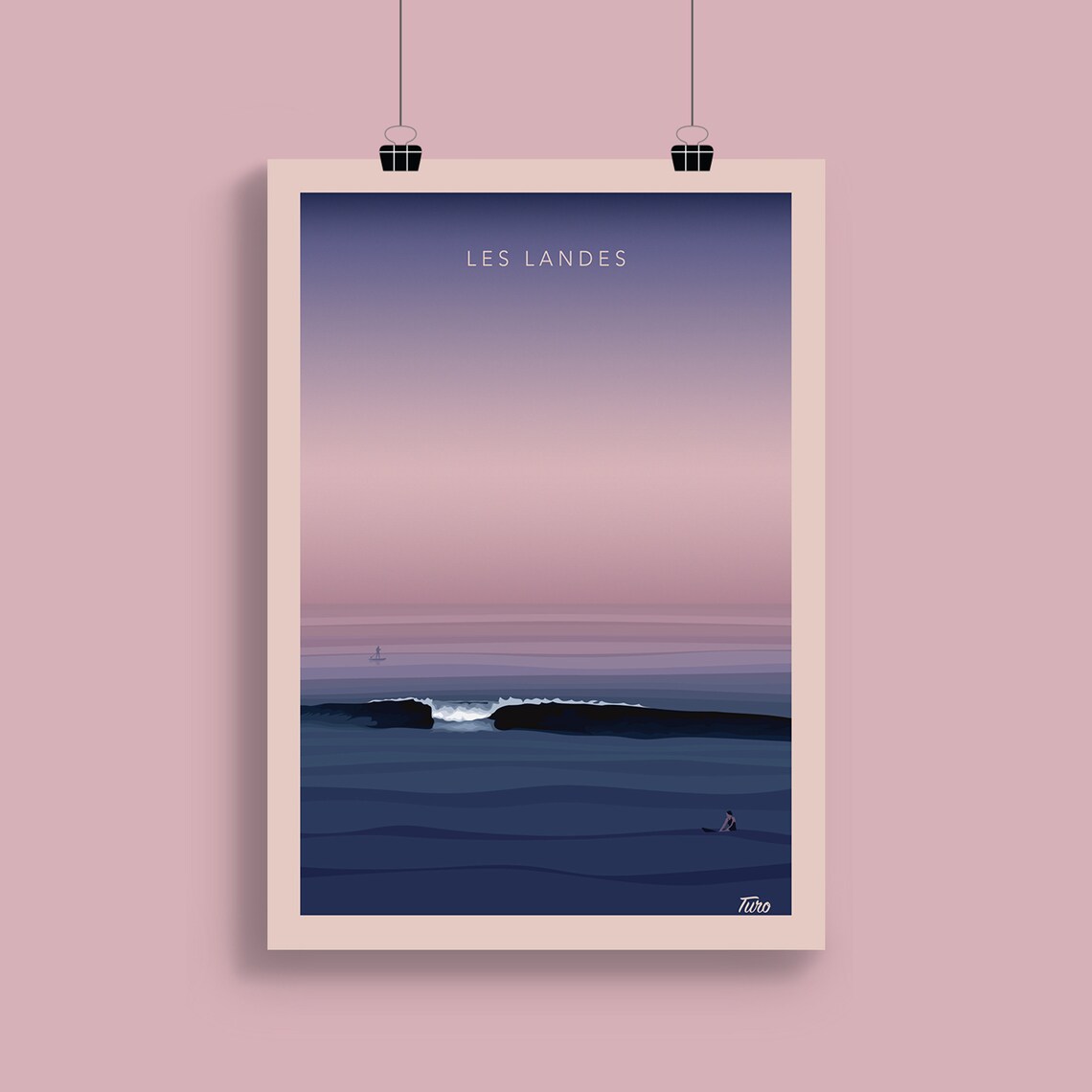 Les Landes Vintage Travel Poster, Ocean Forest Wave - Image 2