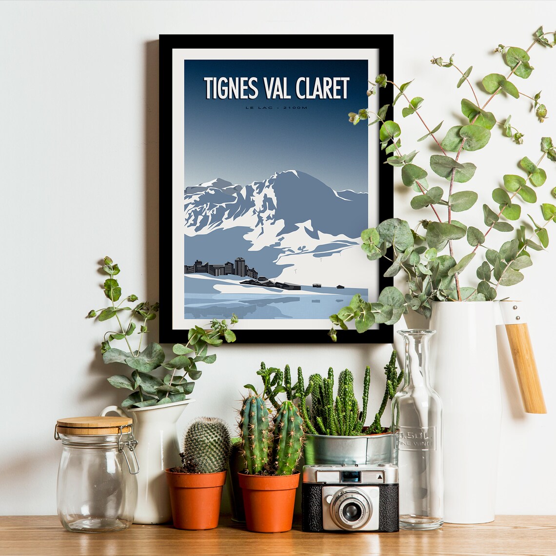 Tignes Val Claret Travel Poster, Alps Landscape - Image 3