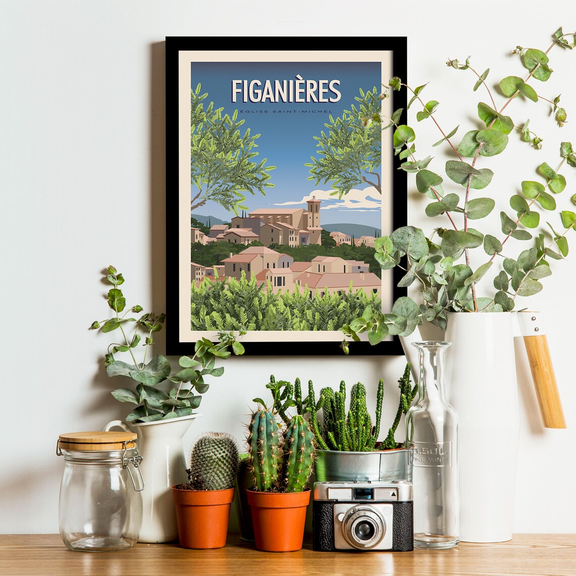 Figanires Saint Michel Church Vintage Travel Poster - Image 3