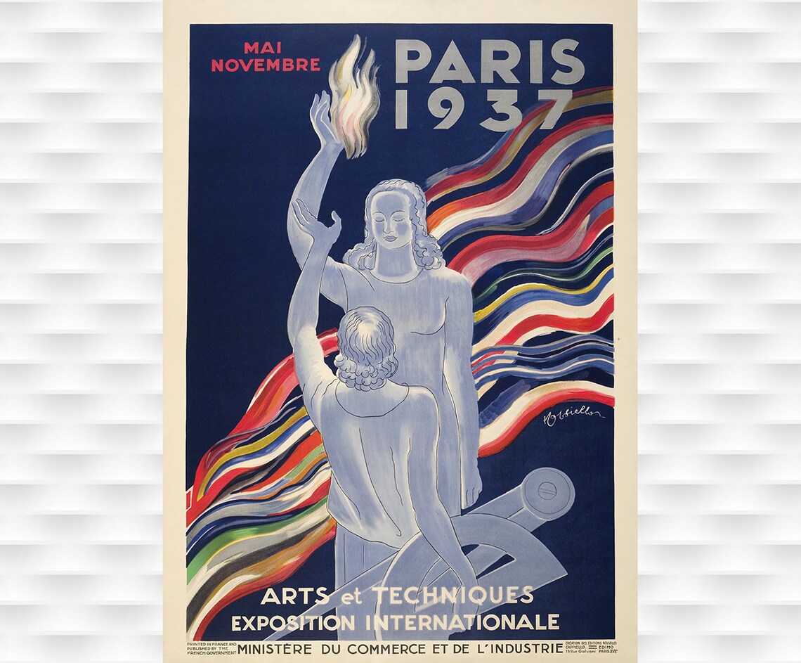 Paris 1937 Exposition Internationale Art Deco Exhibition Poster France