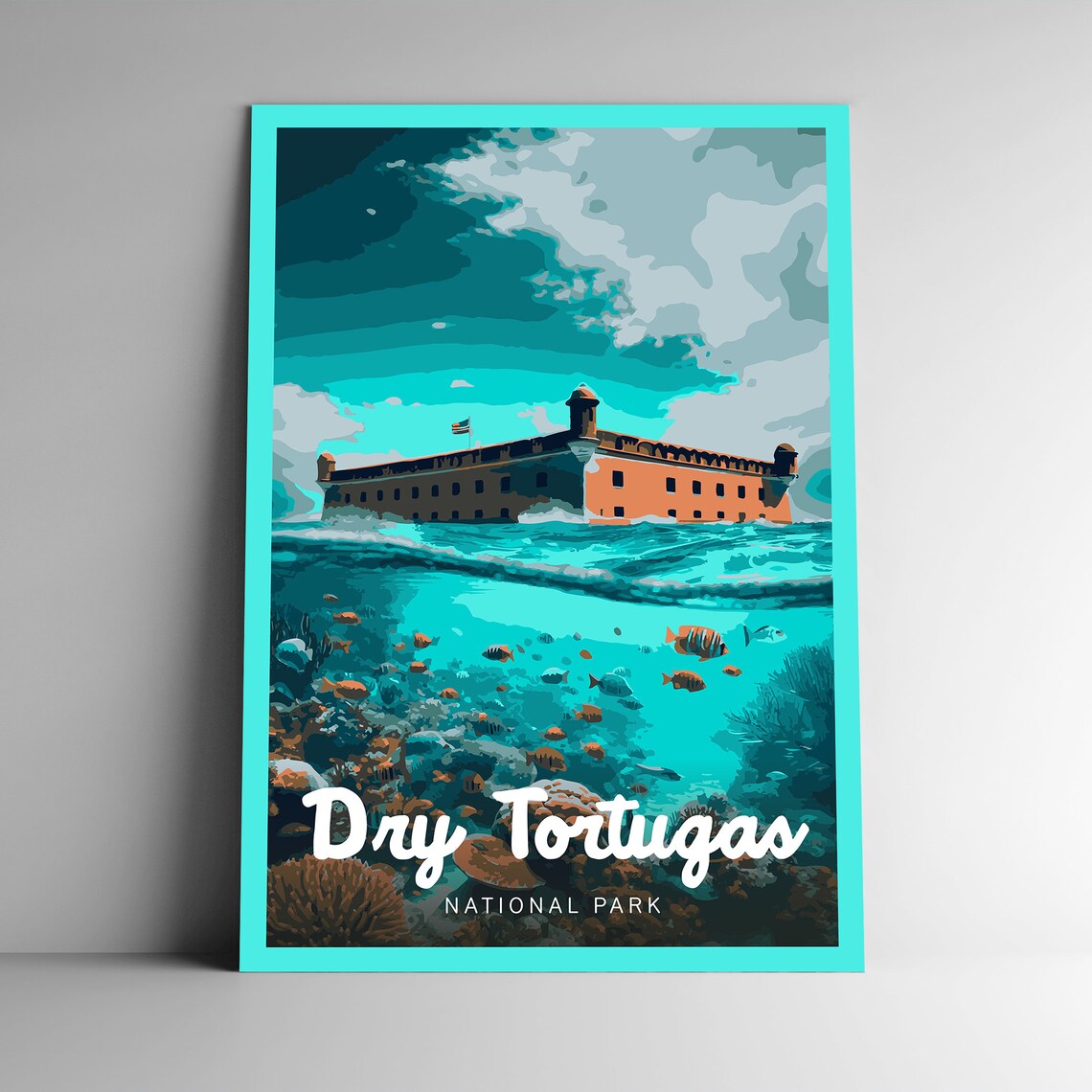 Dry Tortugas National Park Vintage Style Travel Poster