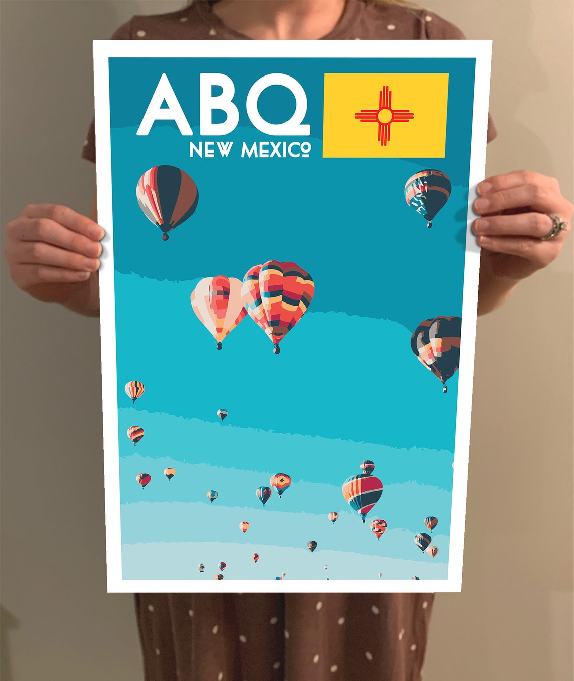 Albuquerque ABQ Hot Air Balloons New Mexico Sky Vintage Poster - Image 2