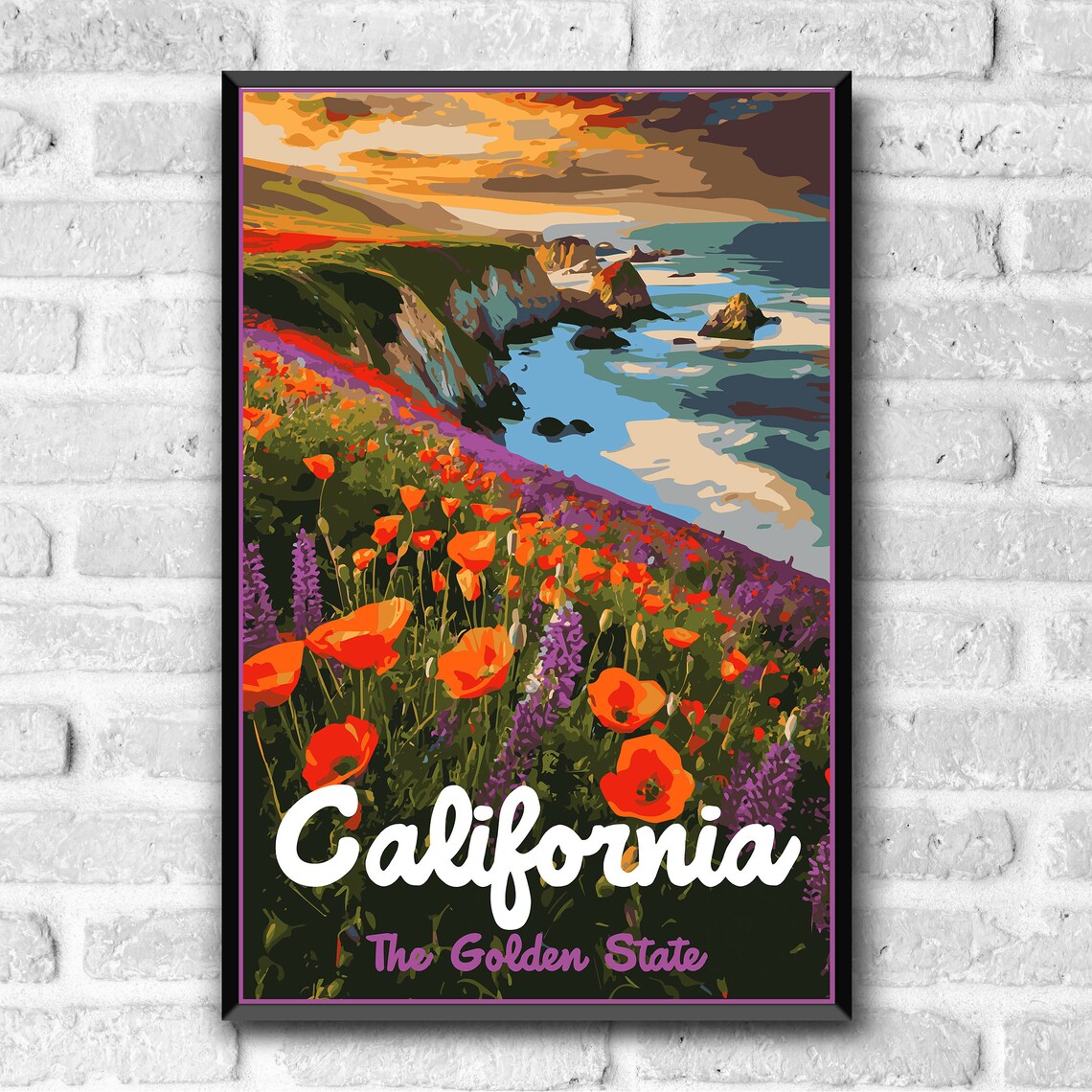 California The Golden State Vintage Travel Poster - Image 3