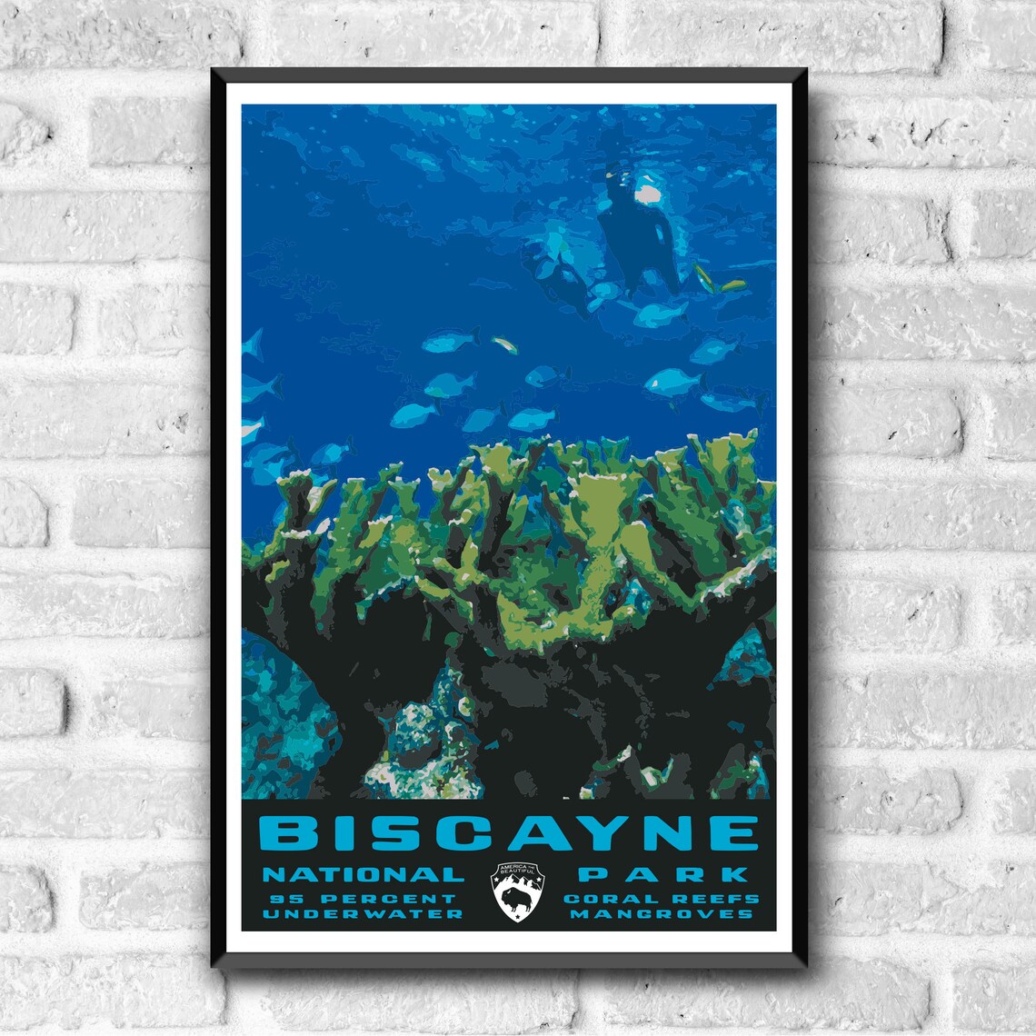 Biscayne National Park Vintage Travel Poster, Florida Keys - Image 2