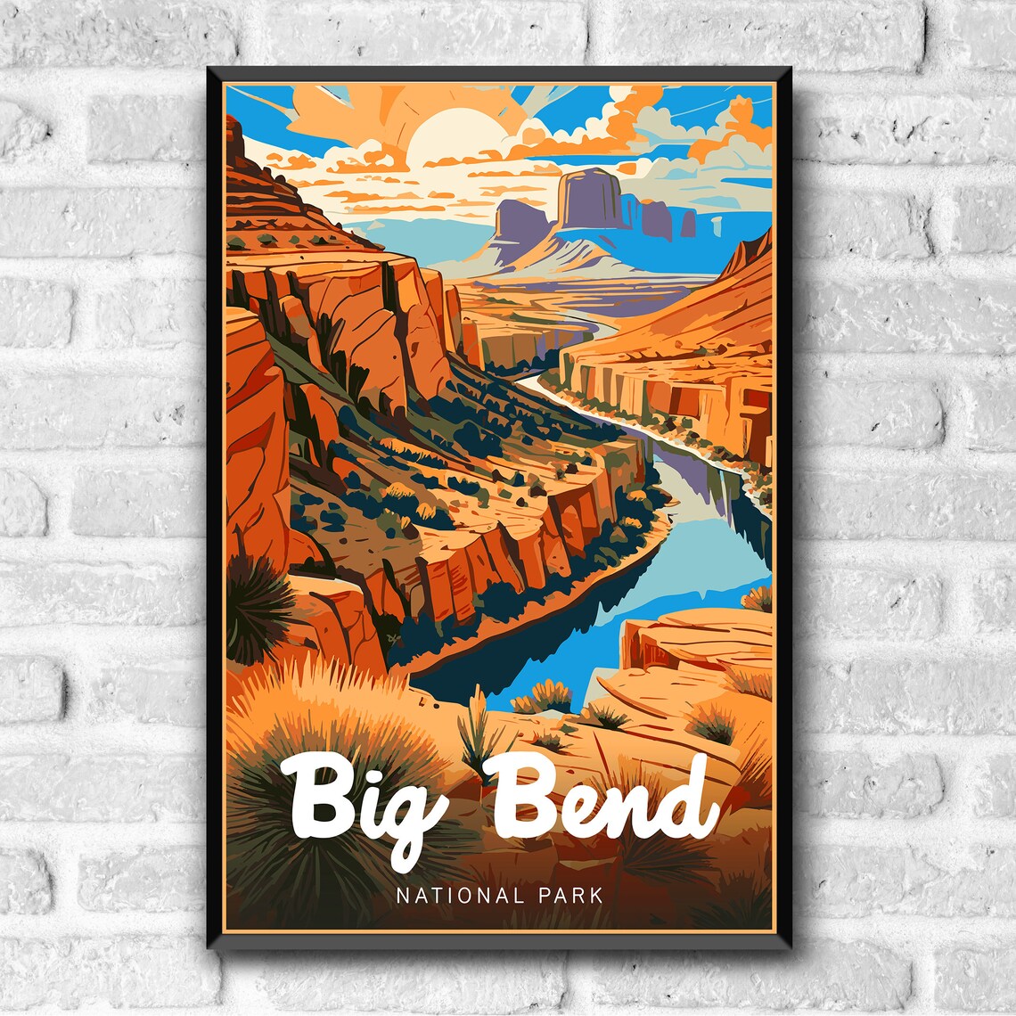 Big Bend National Park Vintage Style Travel Poster - Image 3