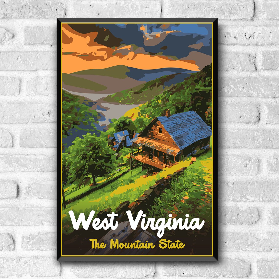 West Virginia The Mountain State Vintage Travel Poster - Image 3