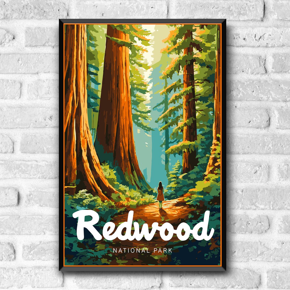 Redwood National Park Vintage Style Travel Poster - Image 3