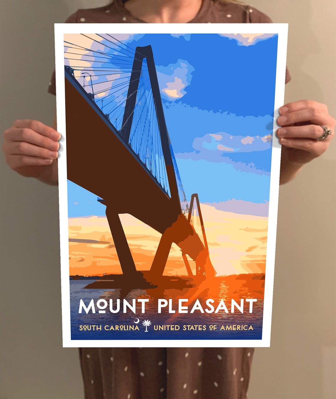 Mount Pleasant South Carolina Vintage Travel Poster - Image 2
