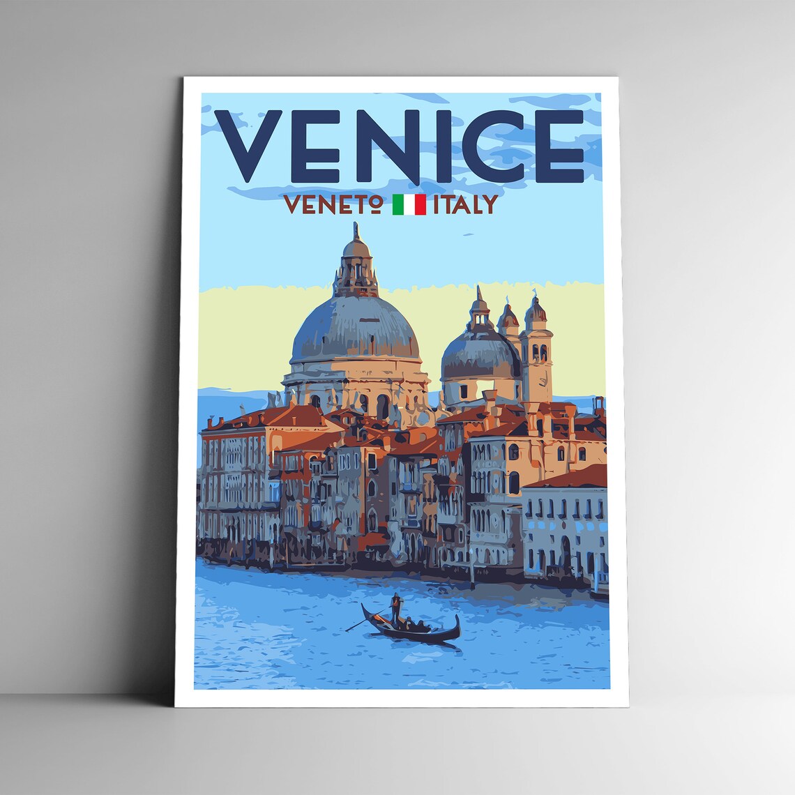 Venice Vintage Style Travel Poster, Italy Retro Art Print