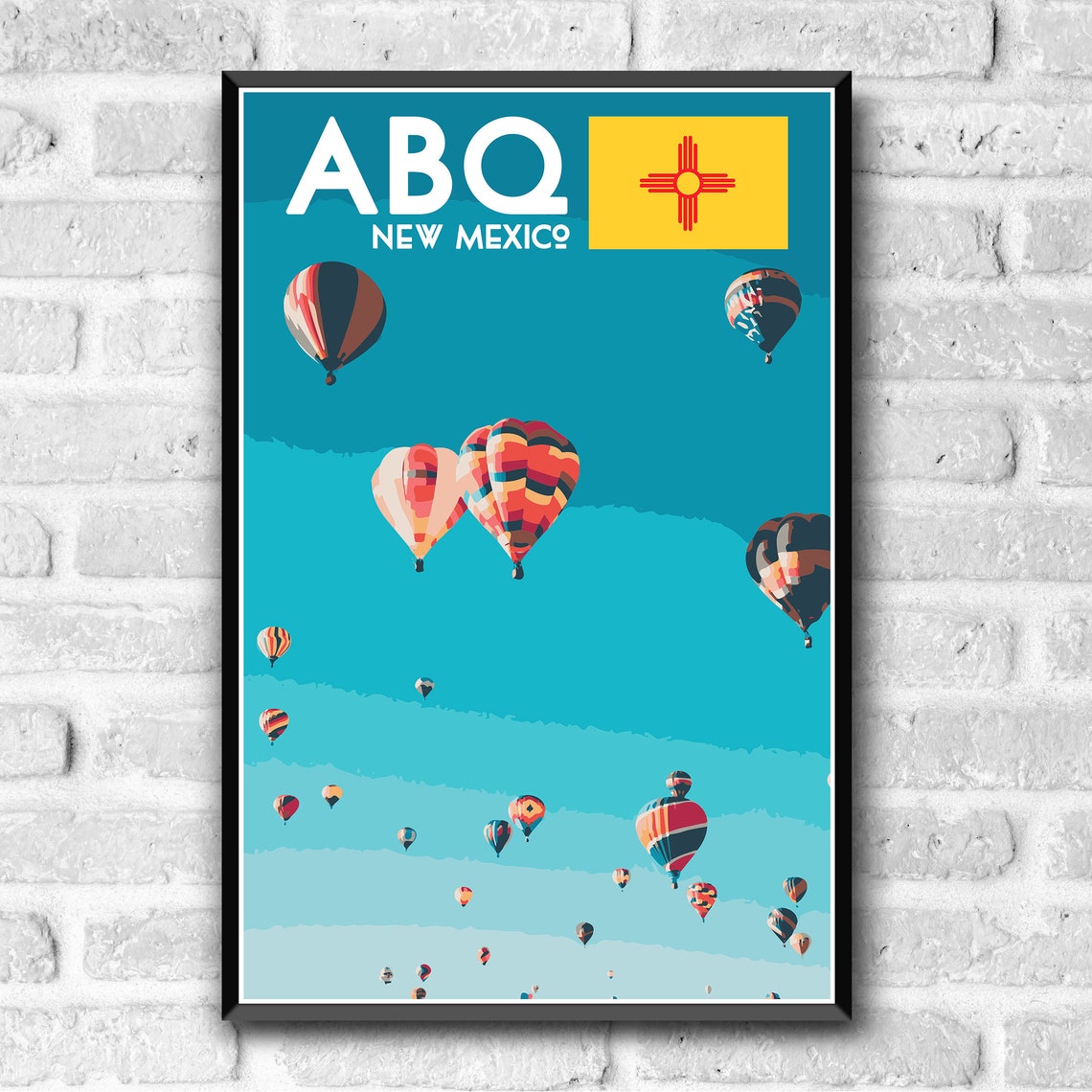 Albuquerque New Mexico Abq Vintage Style Travel Poster 8x10 12x18 18x24 24x36 4x6 Postcard Hot Air Balloon Festival Retro Art Print - Image 3