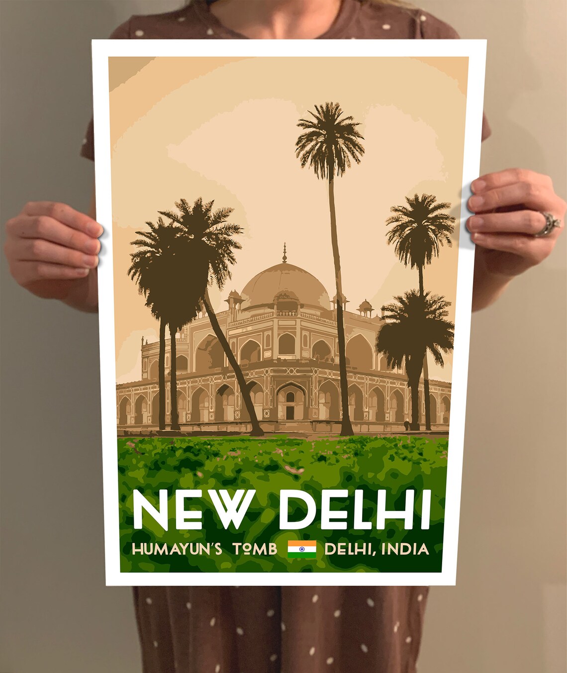 New Delhi India WPA-Style Vintage Travel Poster - Image 2