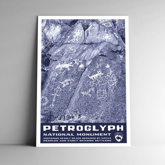 Petroglyph National Monument Wpa Style Vintage Style Travel Poster 8x10 12x18 18x24 24x36 4x6 Postcard New Mexico Usa Art Print