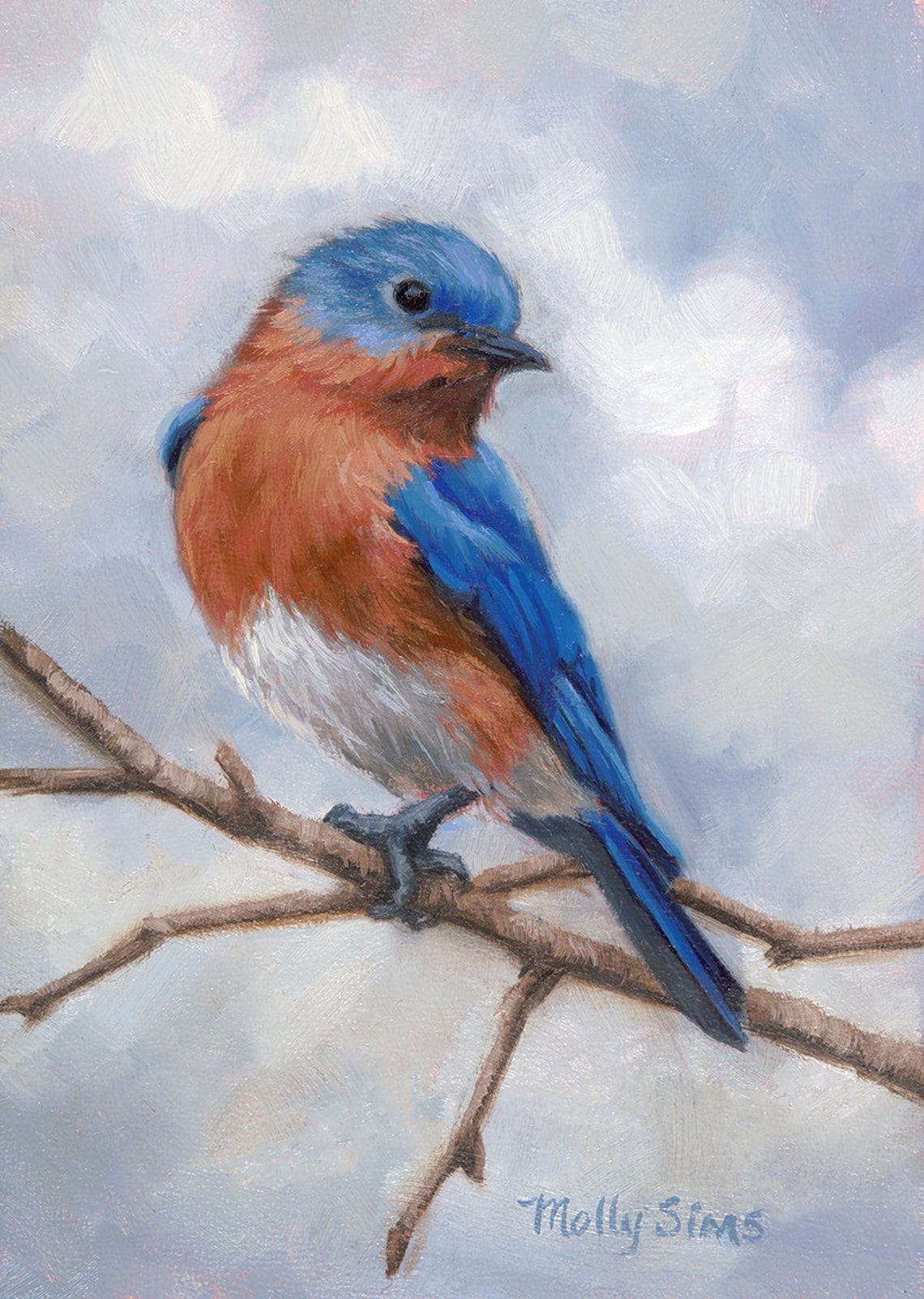 Eastern Bluebird Bird Painting, Bluebird Art Print