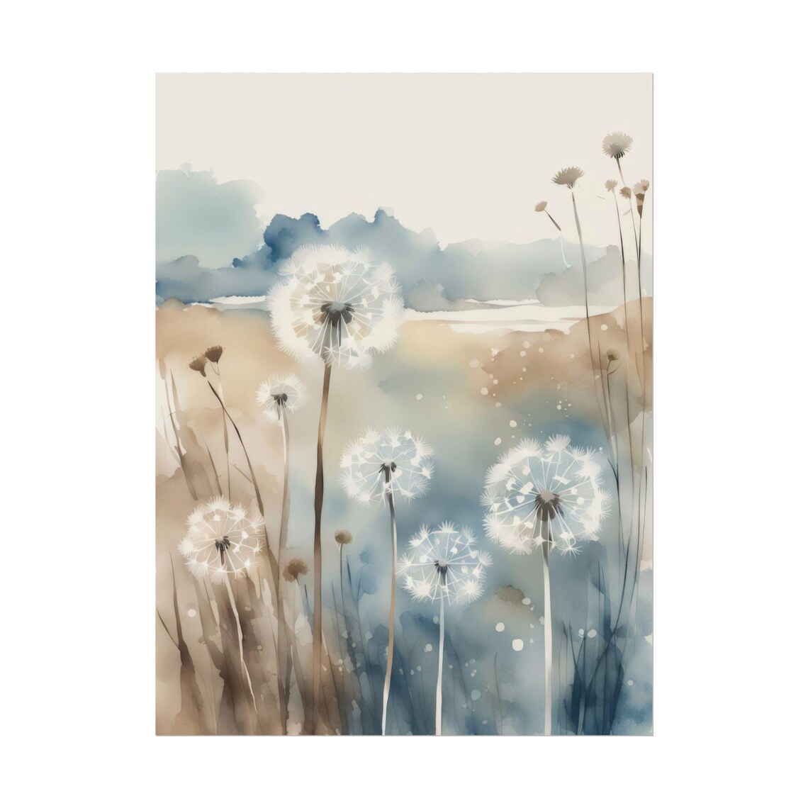 Dandelion Watercolor Botanical Art Print
