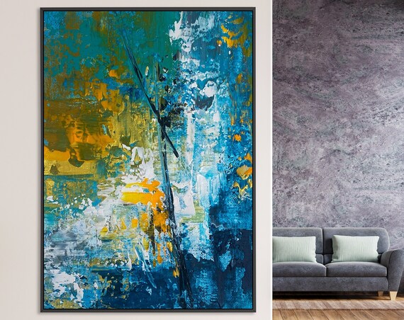 Abstract Palette Knife Acrylic Oil Art Print