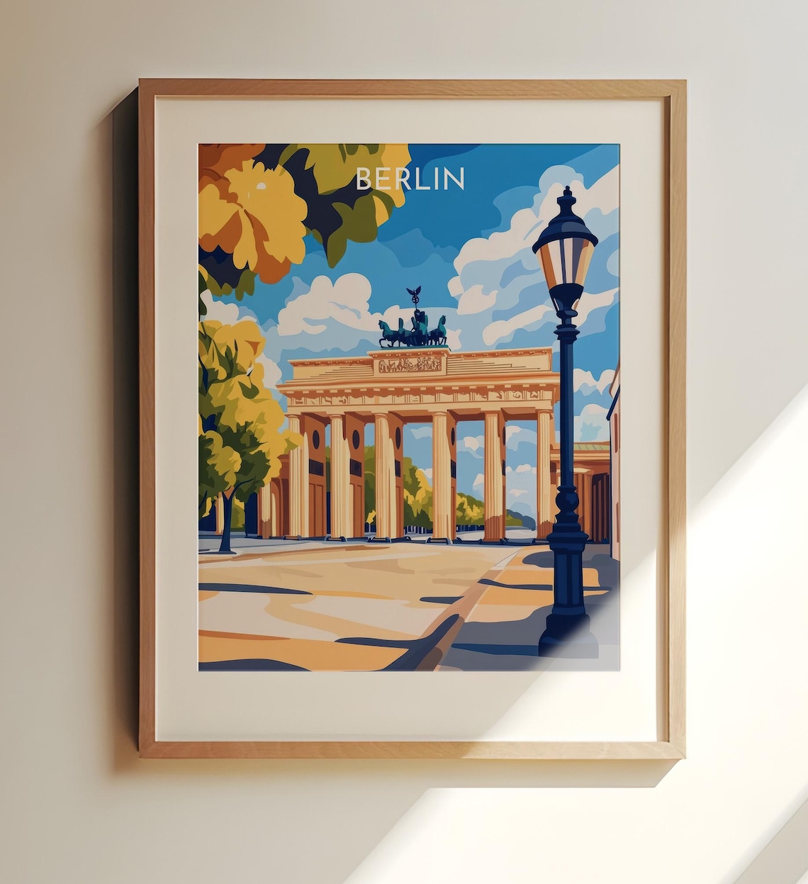 Berlin Brandenburg Gate Autumn Landmark Germany Travel Poster