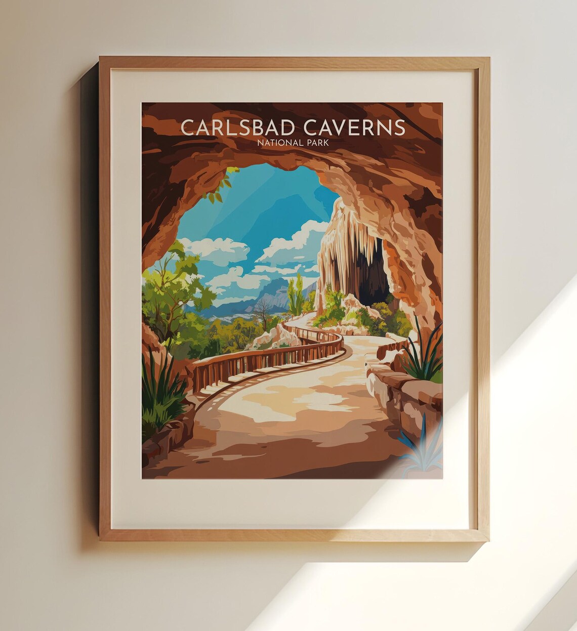 Carlsbad Caverns National Park Cave Entrance Trail Art Poster