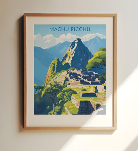 Machu Picchu Peru Travel Art Poster Stunning Wall Print Of Perus Iconic Landmark