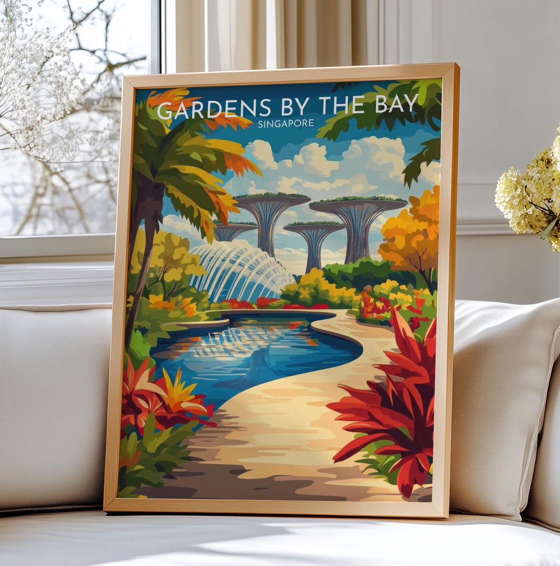 Gardens by the Bay Singapore Supertree Grove Tropical Travel Poster