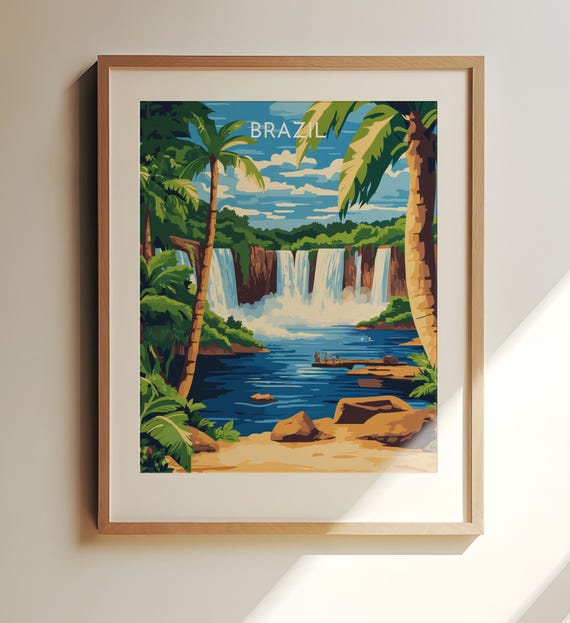 Iguazu Falls Brazil Travel Print Art Wall Decor